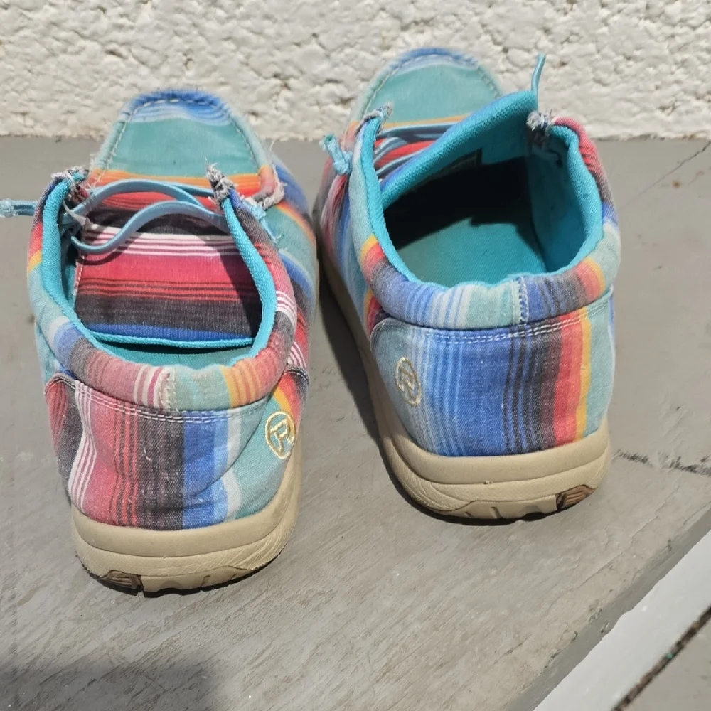 Vibrant Striped Womens Moccasins Size 11 - Picture 5 of 8